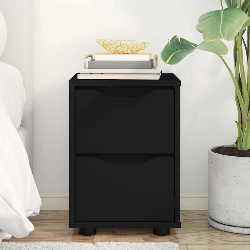 Κομοδίνο με συρτάρι Μαύρο 30,5 x 30 x 43 εκ Επεξεργασμένο ξύλο - Pakobazaar
