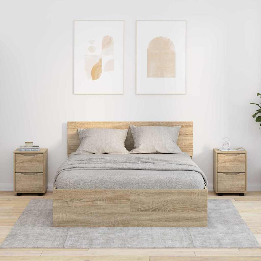Κομοδίνα 2 pcs Δρύς Sonoma 30,5 x 30 x 43 εκ Επεξεργασμένο ξύλο