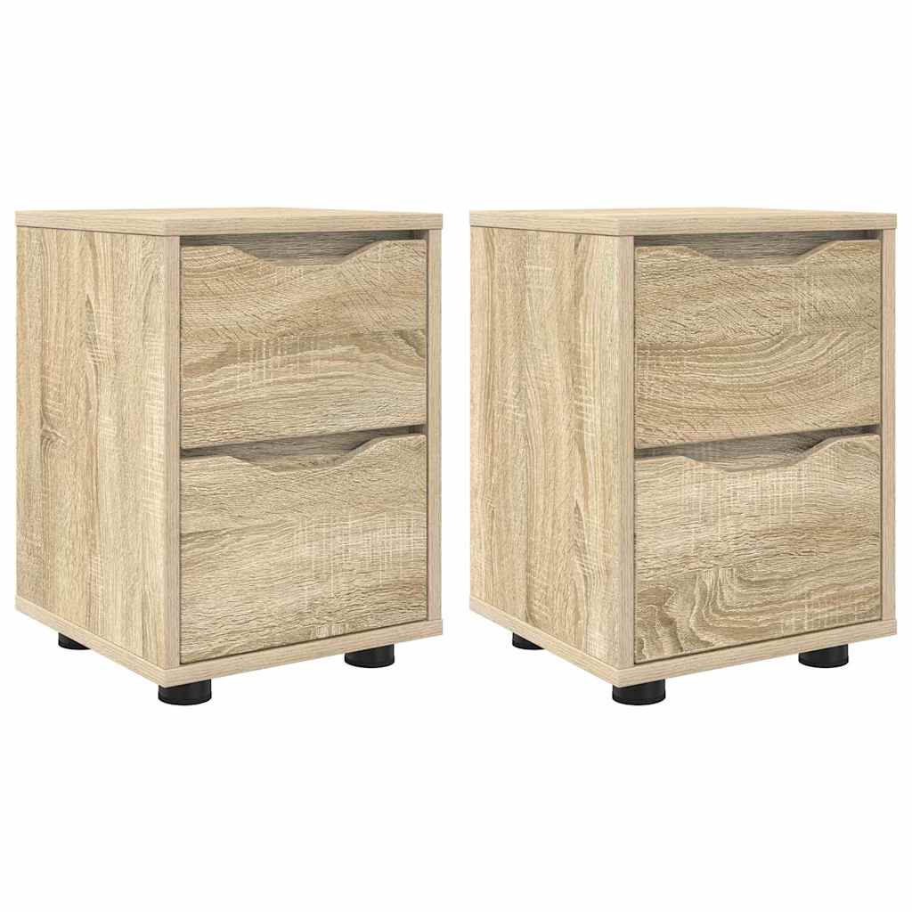 Κομοδίνα 2 pcs Δρύς Sonoma 30,5 x 30 x 43 εκ Επεξεργασμένο ξύλο