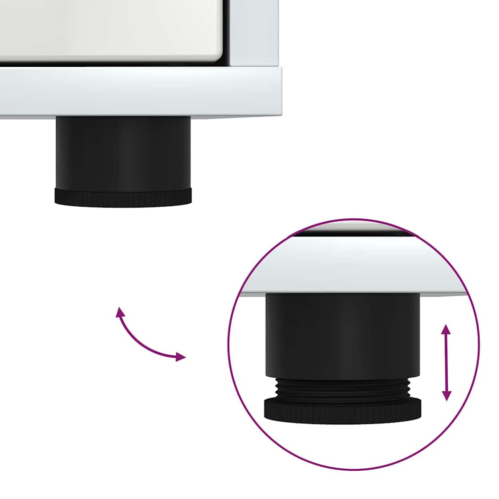 Κομοδίνα 2 pcs Υψηλής γυαλάδας λευκό 30,5 x 30 x 43 εκ