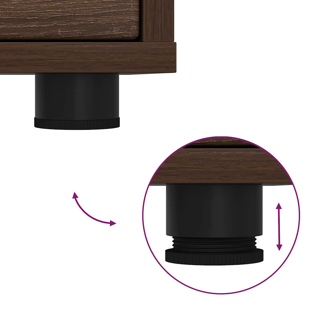 Κομοδίνα 2 pcs Καφέ δρυς 30,5 x 30 x 43 εκ Επεξεργασμένο ξύλο - Pakobazaar