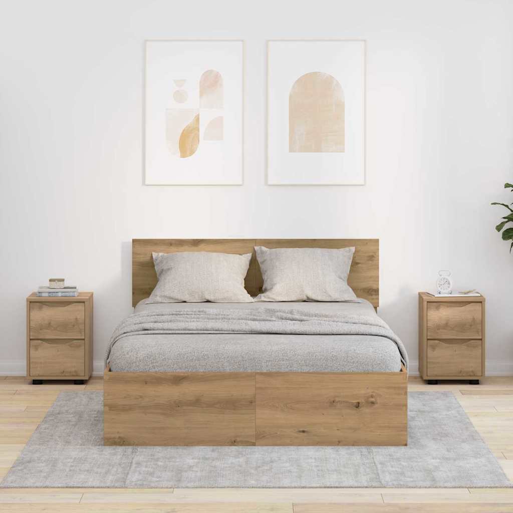 Κομοδίνα 2 pcs Artisan Oak 30,5 x 30 x 43 εκ Επεξεργασμένο ξύλο - Pakobazaar