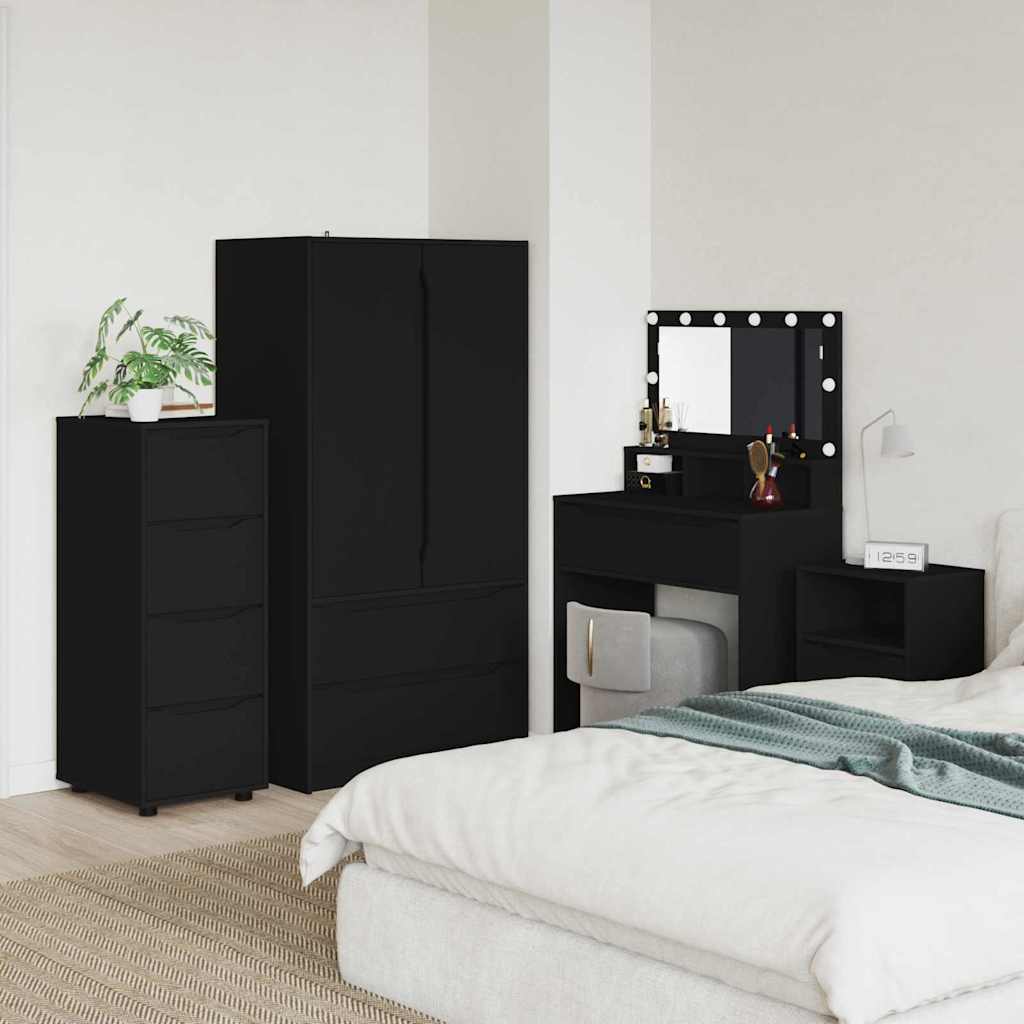 Ντουλάπι αποθήκευσης Μαύρο 40 x 48 x 105 εκ Επεξεργασμένο ξύλο