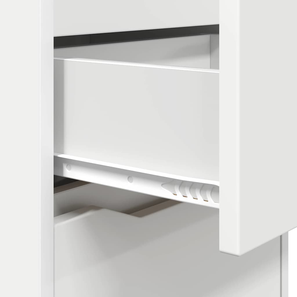 Κομοδίνα 2 pcs Λευκό 40 x 30 x 467 εκ Επεξεργασμένο ξύλο