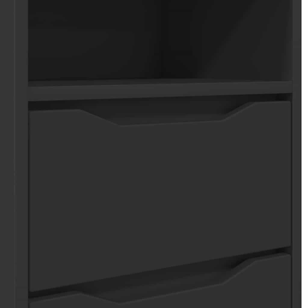 Κομοδίνο με συρτάρι Μαύρο 40 x 30 x 467 εκ Επεξεργασμένο ξύλο