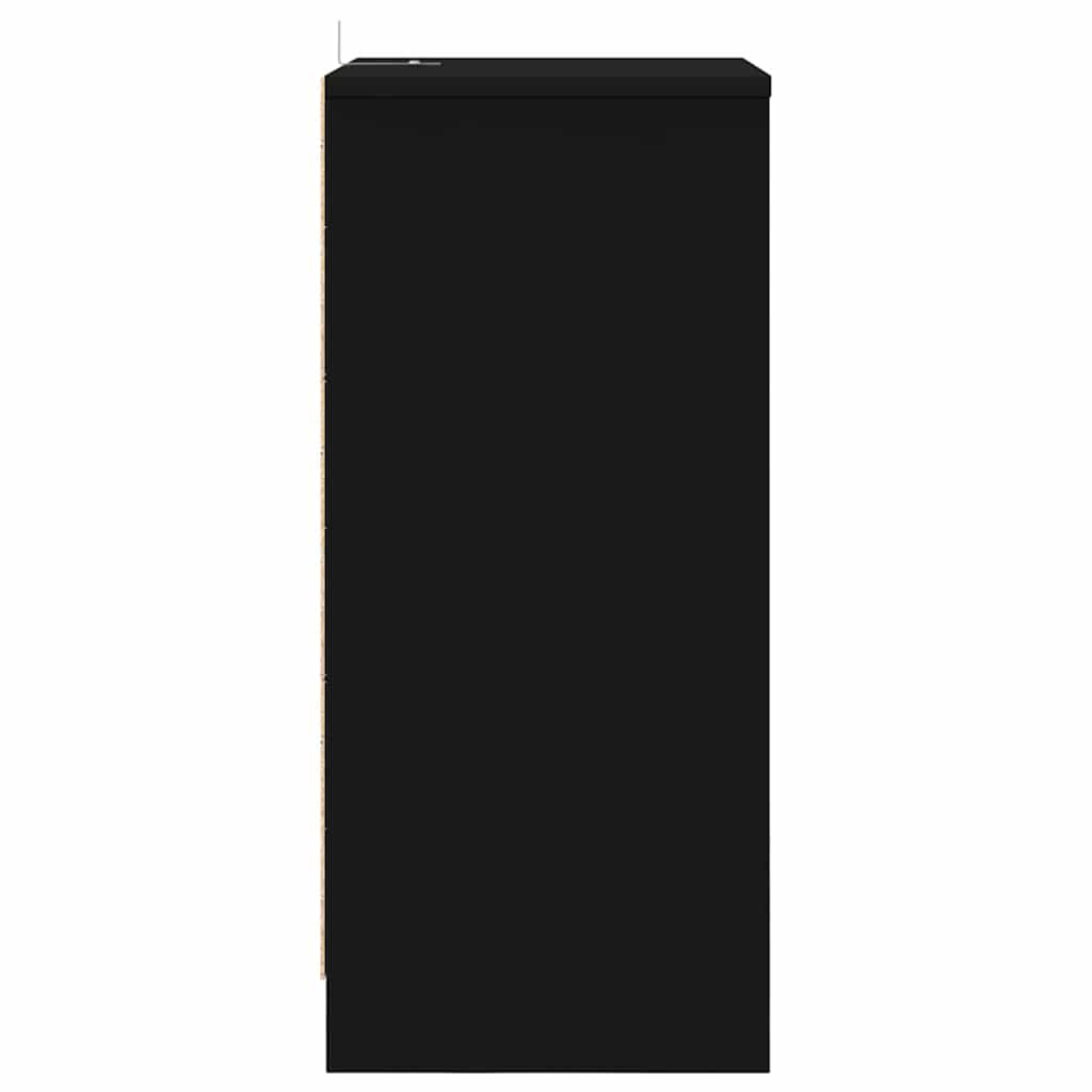 Κομοδίνο με συρτάρι Μαύρο 40 x 30 x 467 εκ Επεξεργασμένο ξύλο