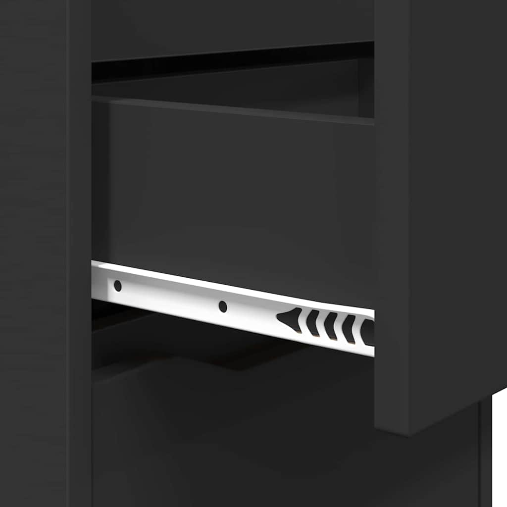 Κομοδίνα 2 pcs Μαύρο 40 x 30 x 467 εκ Επεξεργασμένο ξύλο