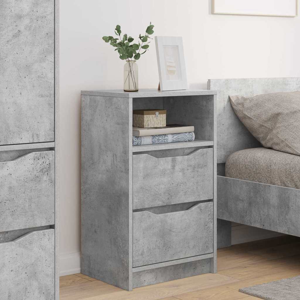 Κομοδίνα με συρτάρι 2 pcs Σκυρόδεμα Γκρι 40 x 30 x 467 εκ