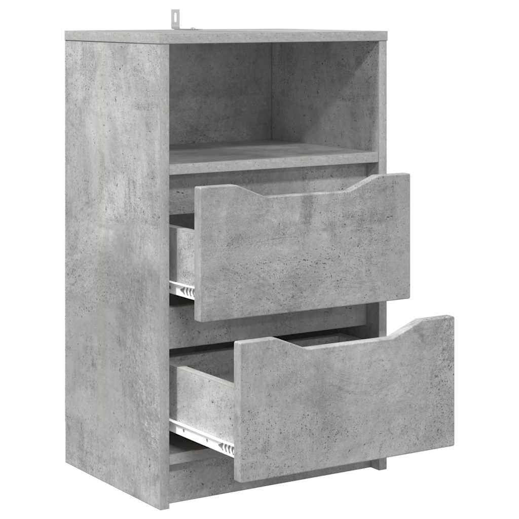 Κομοδίνα με συρτάρι 2 pcs Σκυρόδεμα Γκρι 40 x 30 x 467 εκ