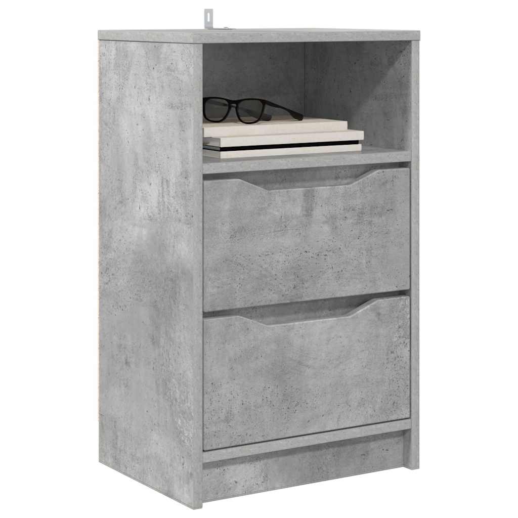 Κομοδίνα με συρτάρι 2 pcs Σκυρόδεμα Γκρι 40 x 30 x 467 εκ