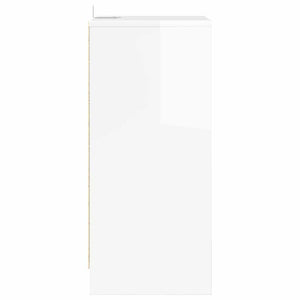 Κομοδίνα 2 τεμ. Υψηλής γυαλάδας λευκό 40 x 30 x 467 εκ