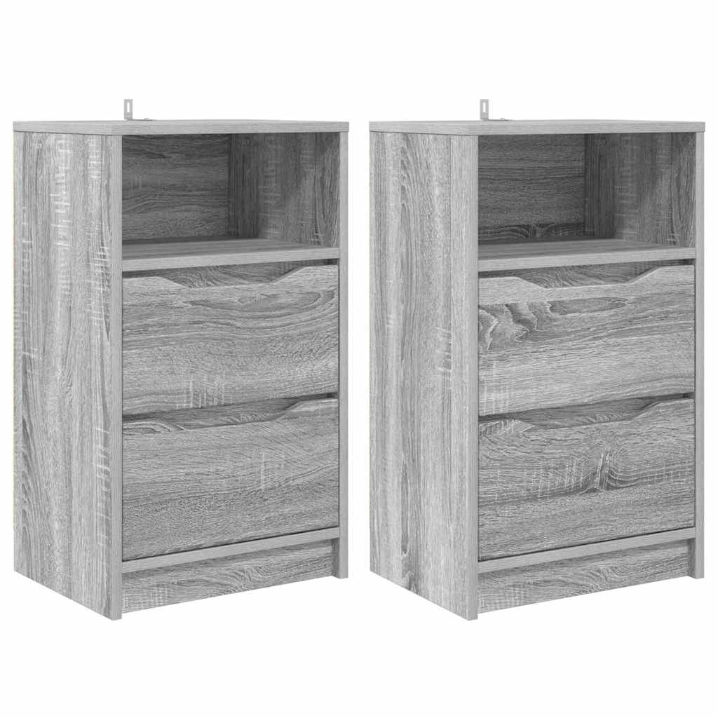 Κομοδίνα με συρτάρι 2 pcs Γκρίζο Σονομα 40 x 30 x 467 εκ