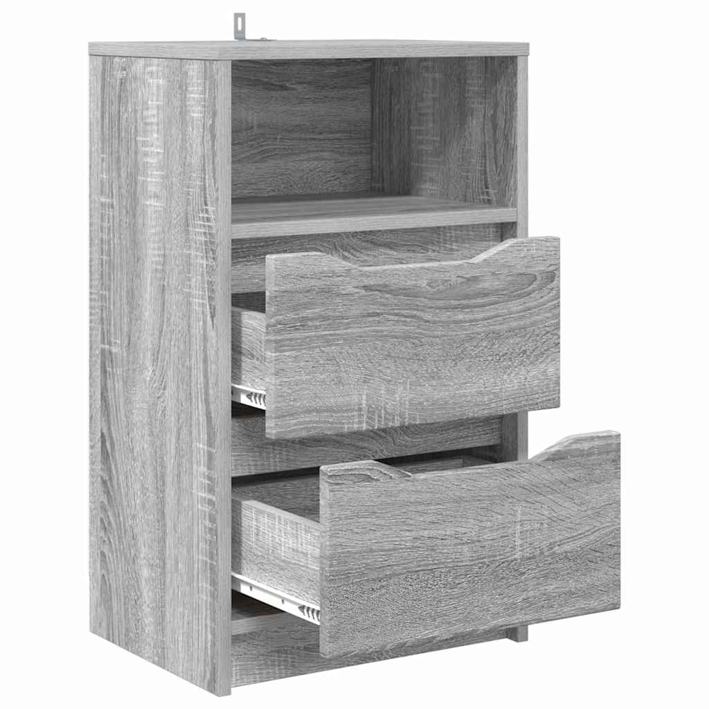 Κομοδίνα με συρτάρι 2 pcs Γκρίζο Σονομα 40 x 30 x 467 εκ