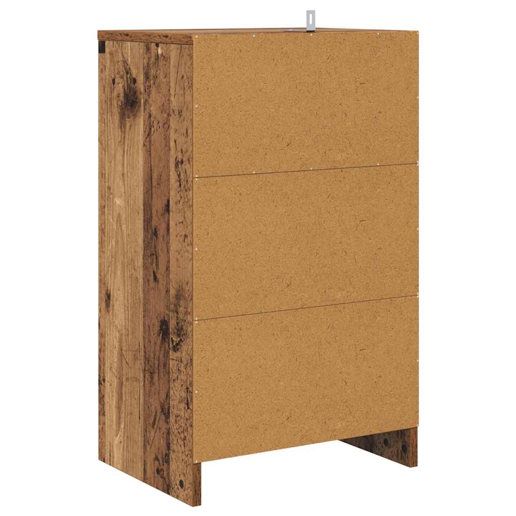 Κομοδίνα 2 pcs Παλιό Ξύλο 40 x 30 x 467 εκ Επεξεργασμένο ξύλο