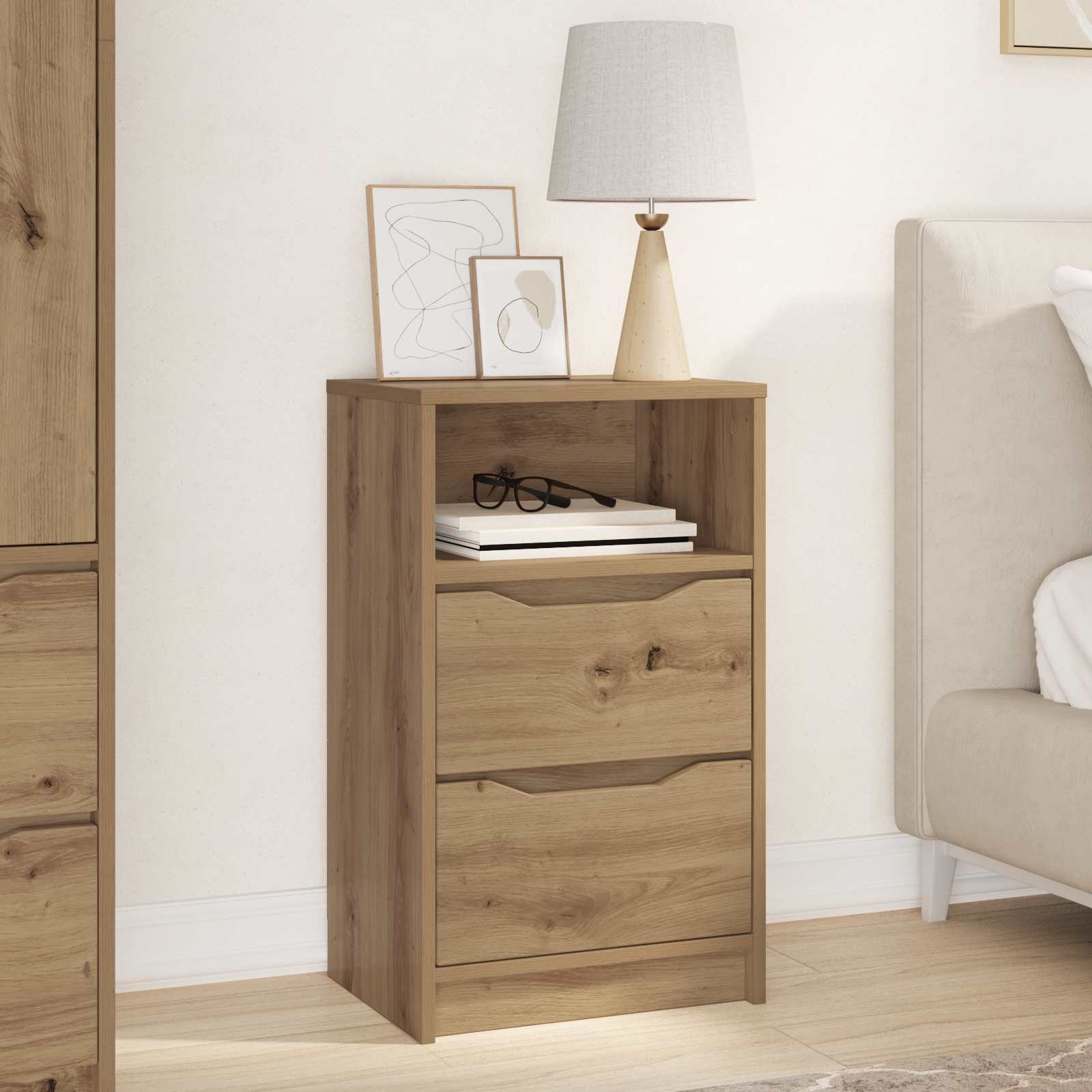 Κομοδίνο Artisan Oak 40 x 30 x 467 εκ Επεξεργασμένο Ξύλο - Pakobazaar