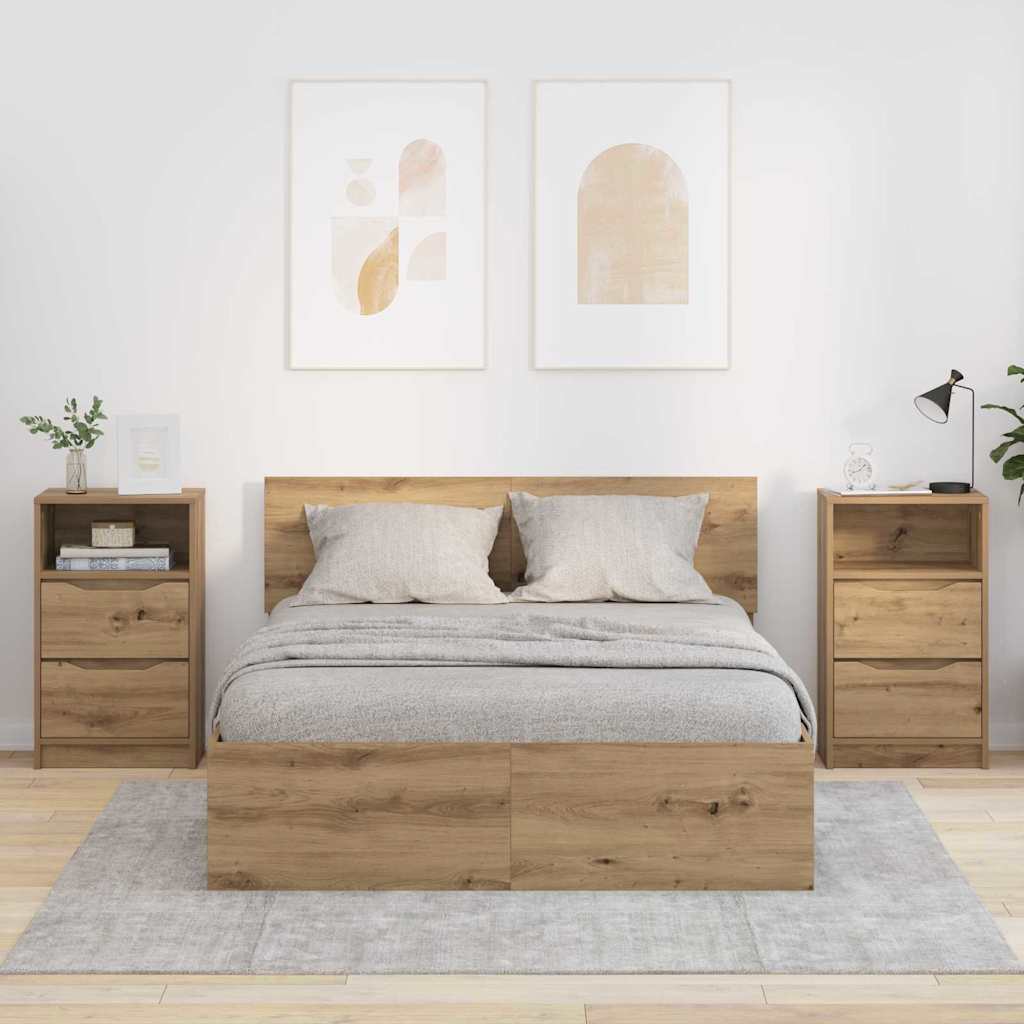 Κομοδίνα 2 pcs Artisan Oak 40 x 30 x 467 εκ Επεξεργασμένο ξύλο - Pakobazaar