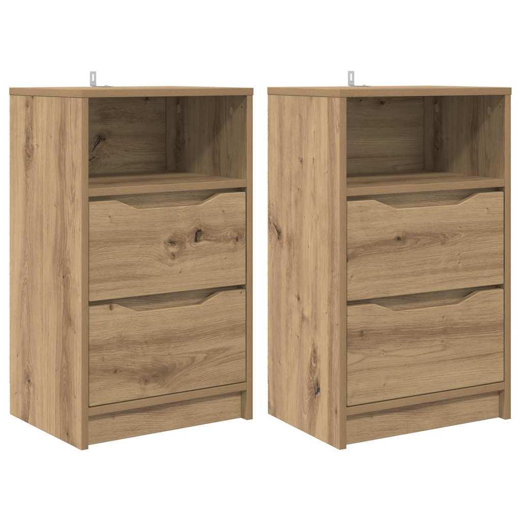 Κομοδίνα 2 pcs Artisan Oak 40 x 30 x 467 εκ Επεξεργασμένο ξύλο - Pakobazaar