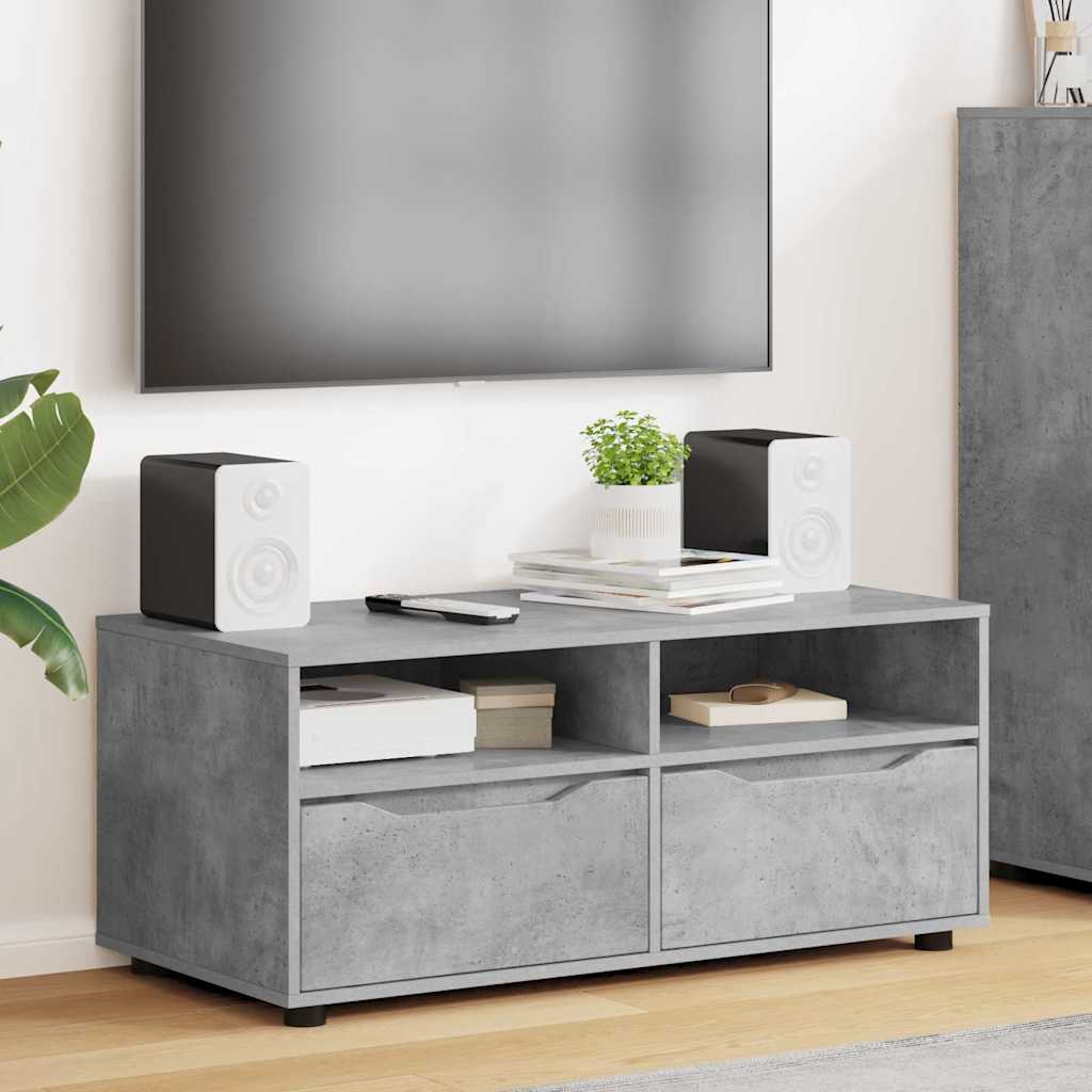 Ντουλάπι TV Σκυρόδεμα Γκρι 100 x 48 x 43 εκ. Επεξεργασμένο ξύλο
