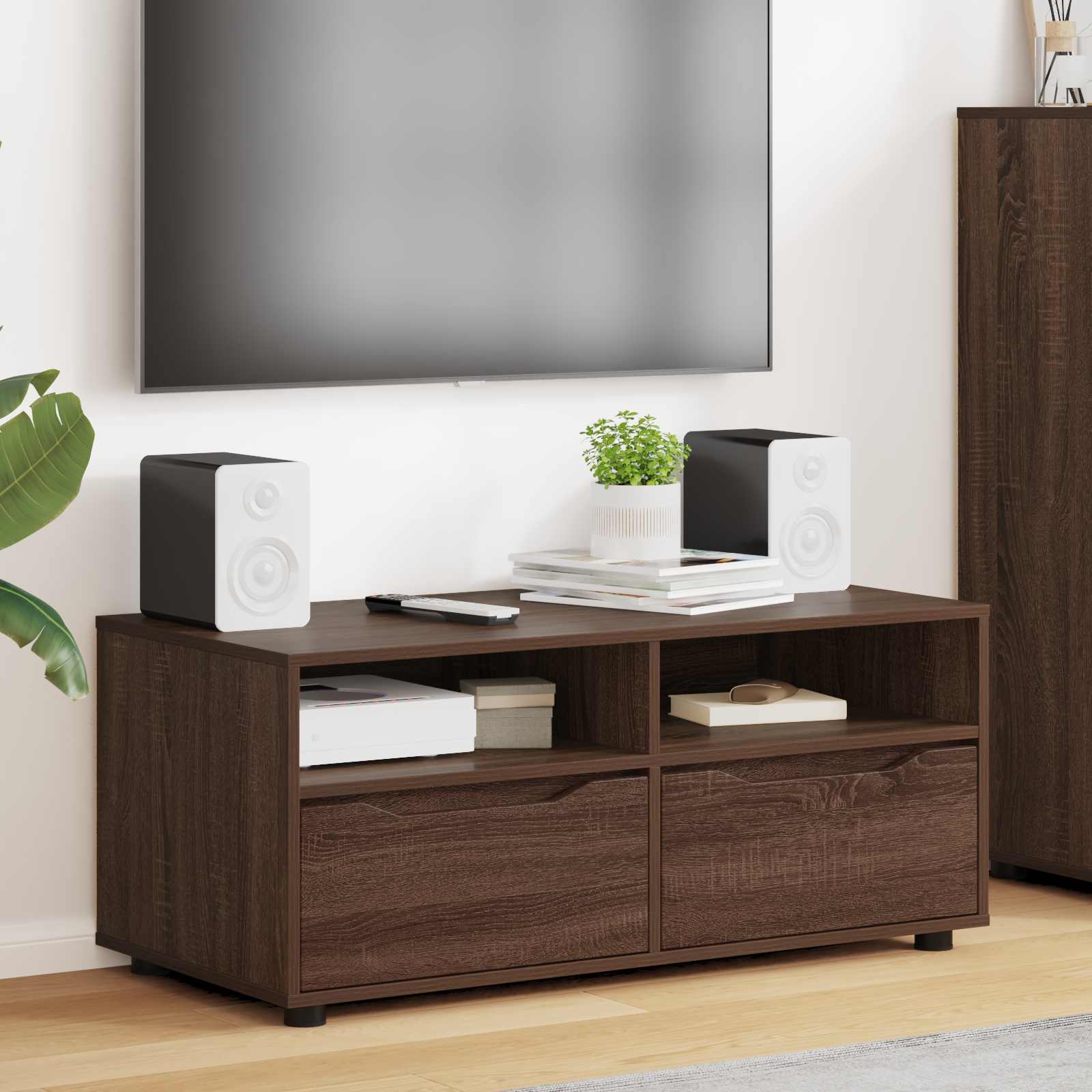Ντουλάπι TV 100 x 48 x 43 εκ. Καφέ δρυς Επεξεργασμένο Ξύλο