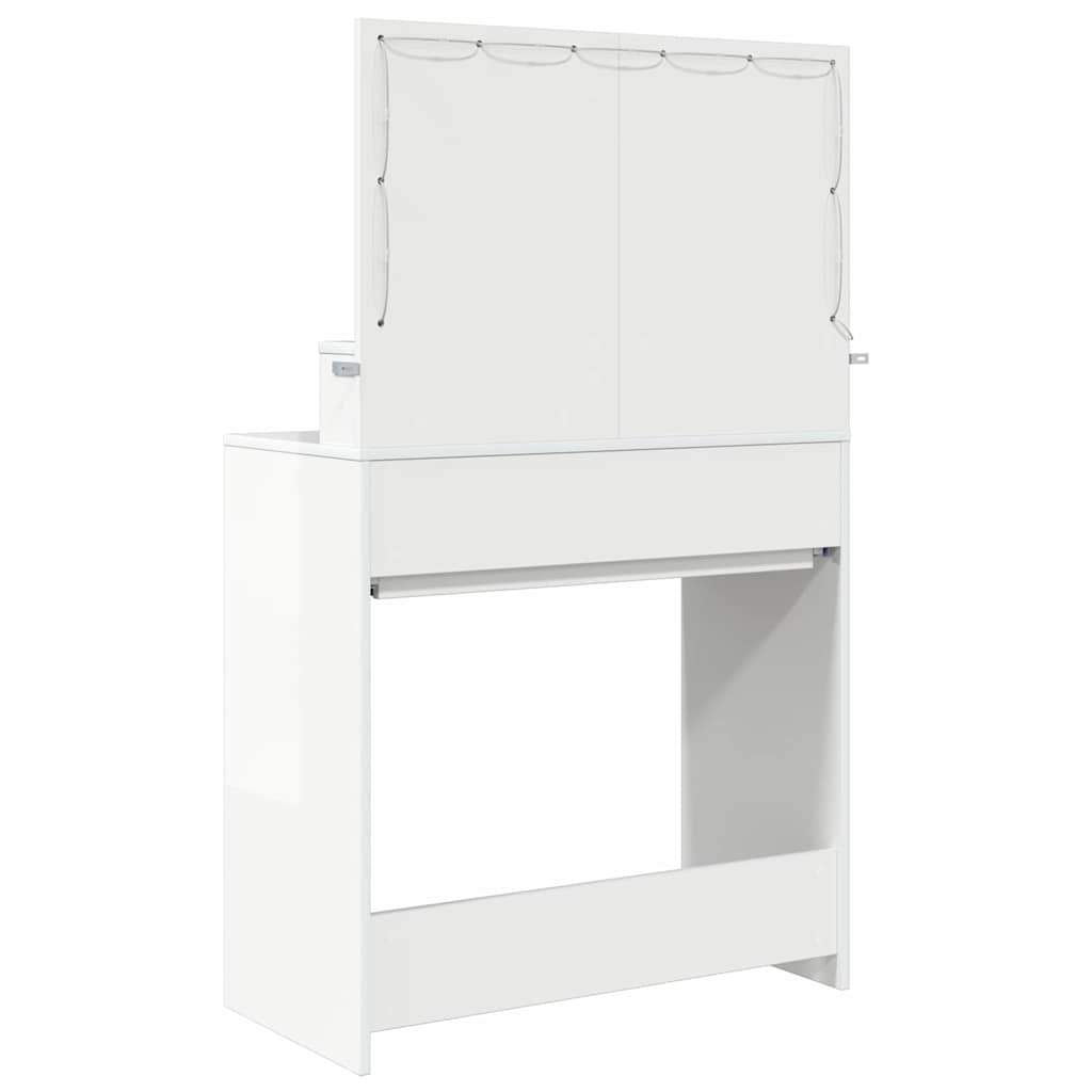 Τραπέζια Ντυσίματος Κρεβατοκάμαρας Υψηλής γυαλάδας λευκό - Pakobazaar