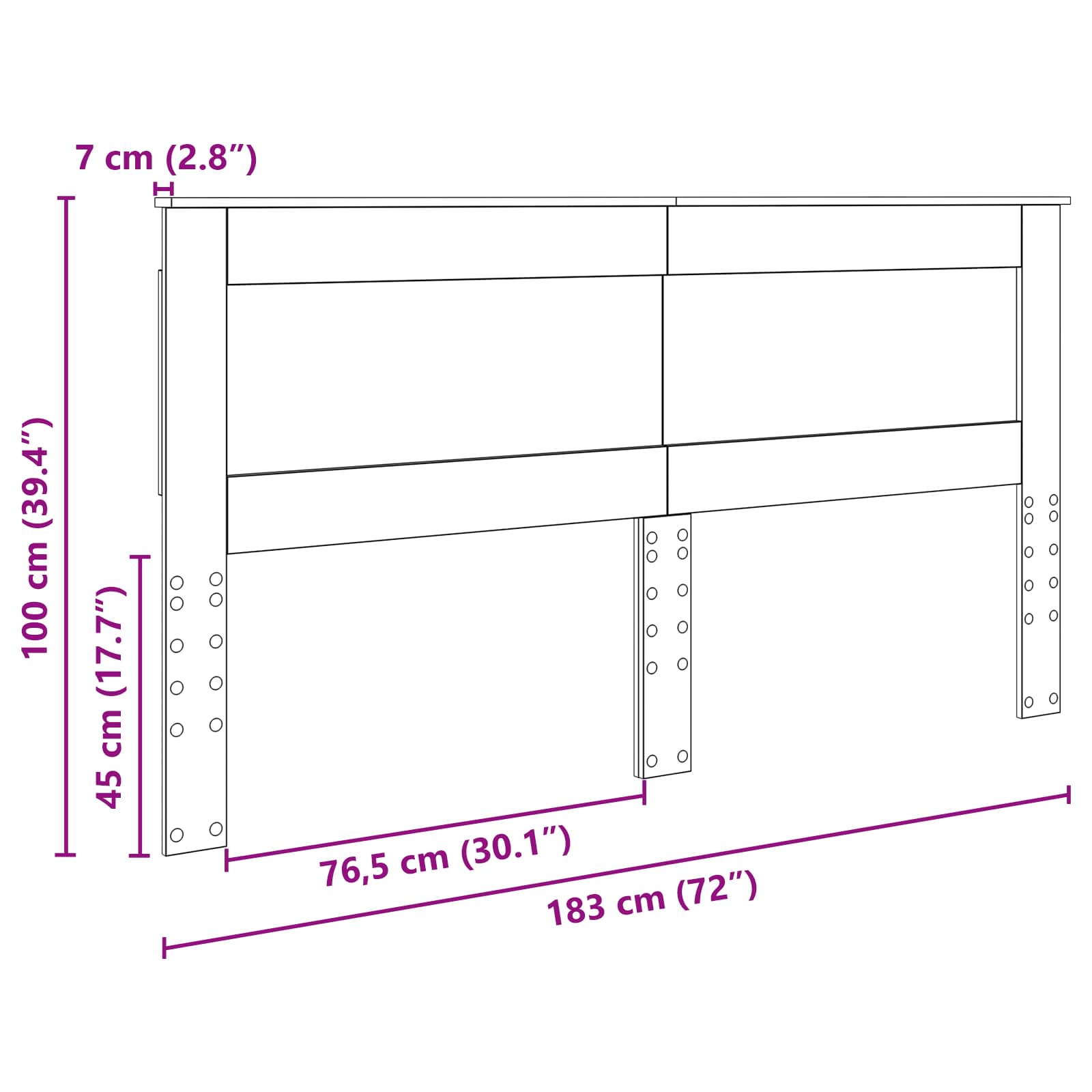 Κεφαλάρι με κεφαλάρι Καπνιστό Δρύς 180 cm Επεξεργασμένο ξύλο - Pakobazaar