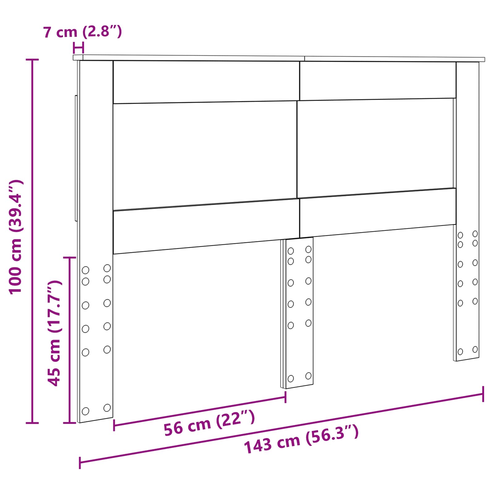 Κεφαλάρι με κεφαλάρι Σκυρόδεμα Γκρι 140 cm Επεξεργασμένο ξύλο - Pakobazaar