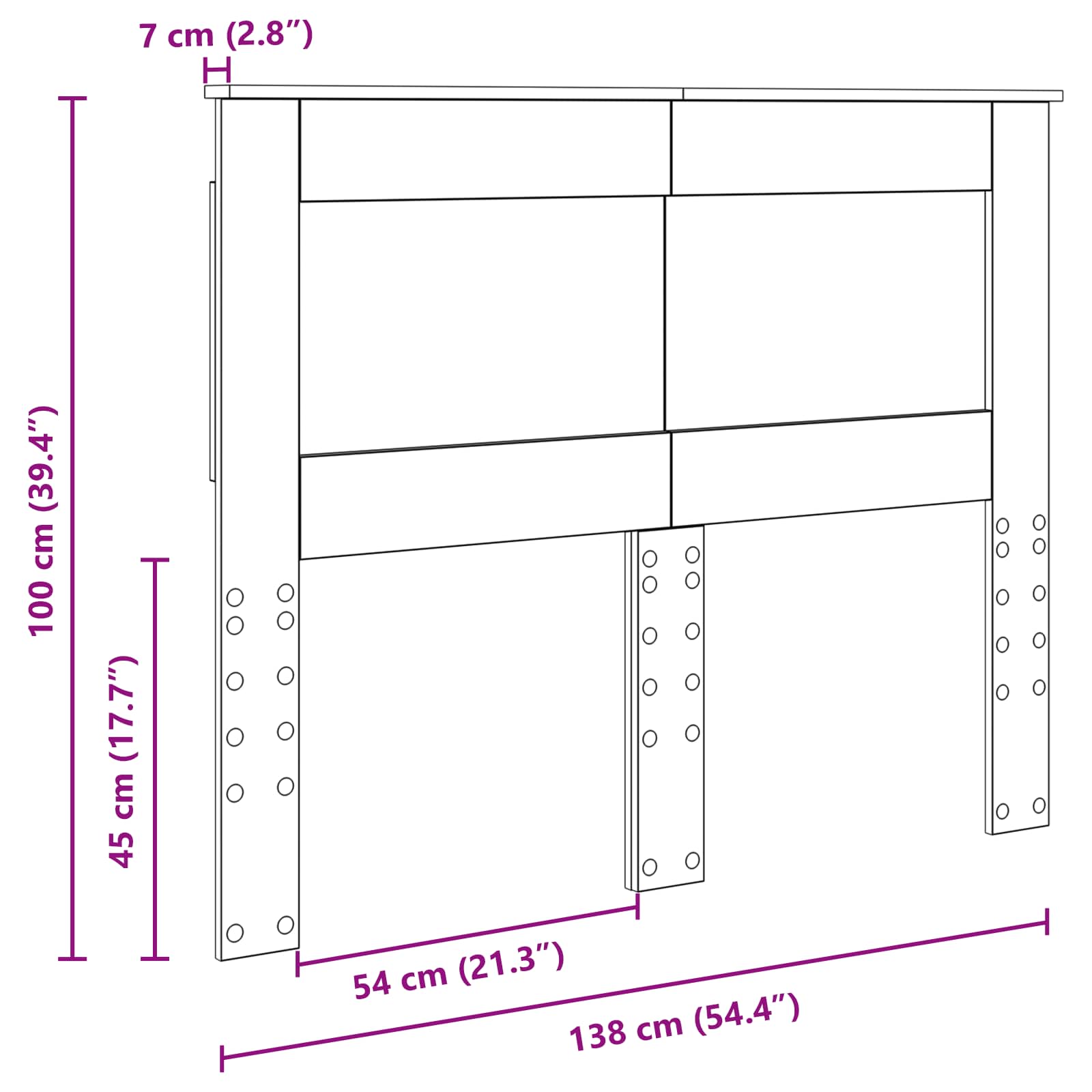 Κεφαλάρι με κεφαλάρι Λευκό 135 cm Επεξεργασμένο ξύλο - Pakobazaar