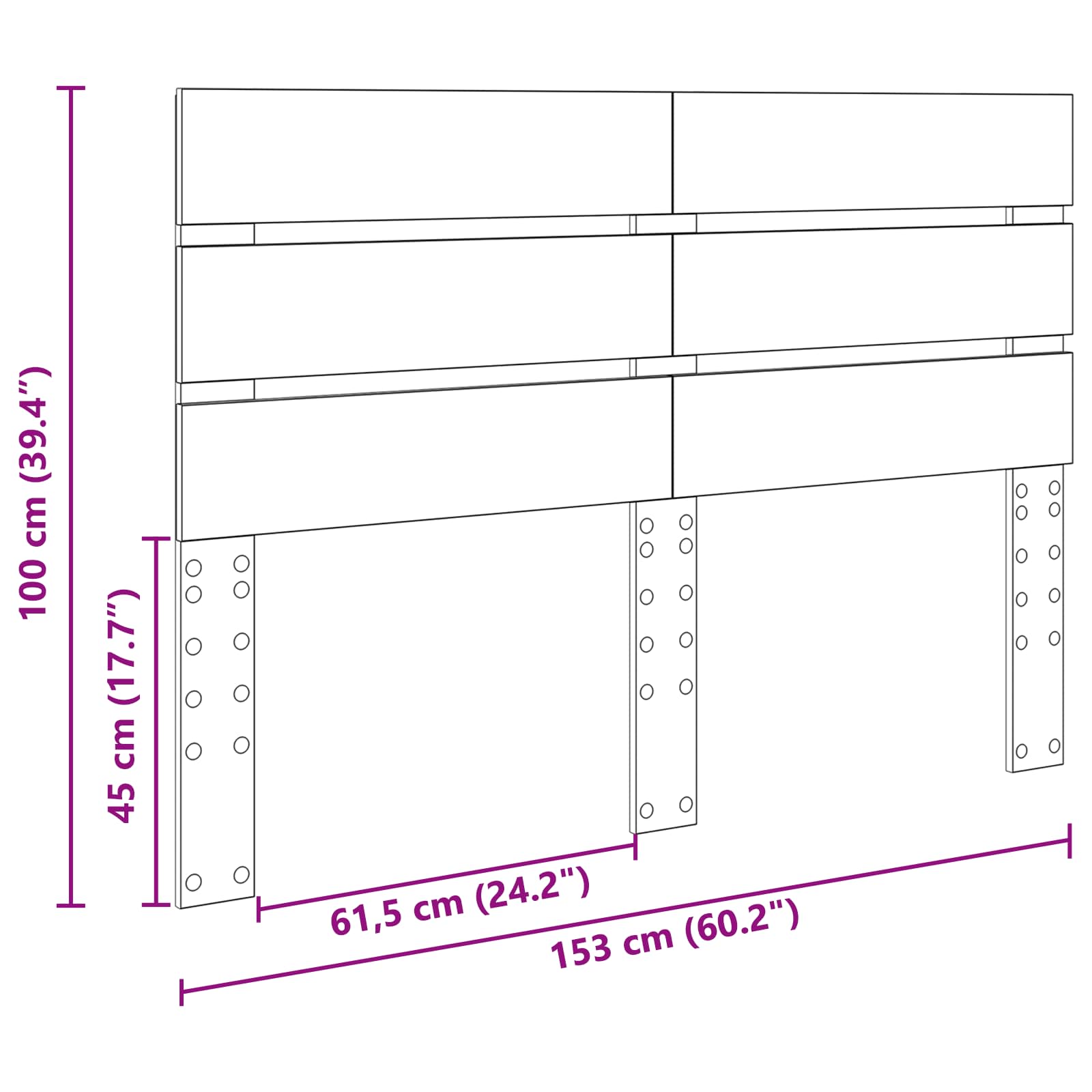 Κεφαλάρι Καπνιστό Δρύς 150 cm Επεξεργασμένο ξύλο - Pakobazaar