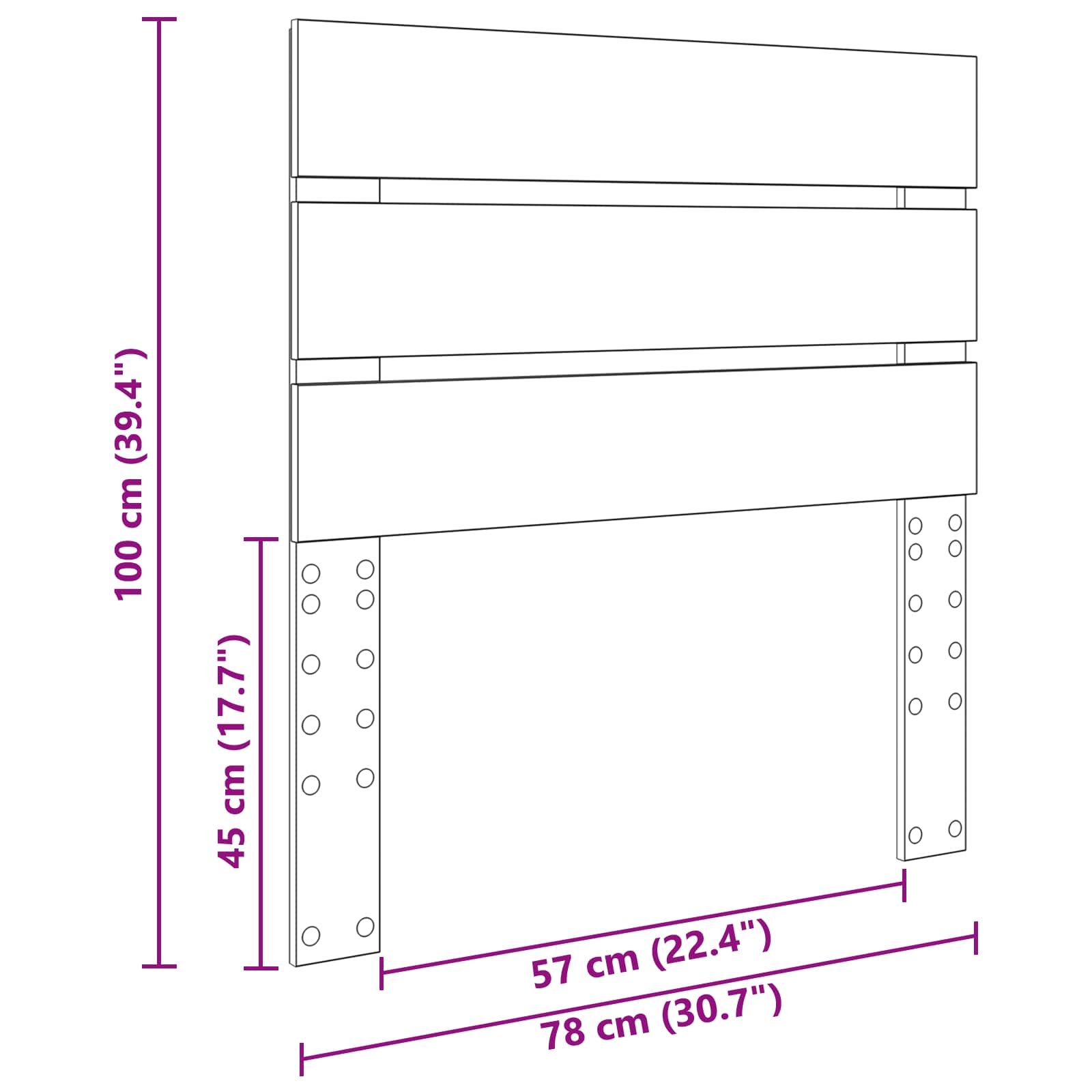 Κεφαλάρι Λευκό 75 cm Επεξεργασμένο ξύλο - Pakobazaar