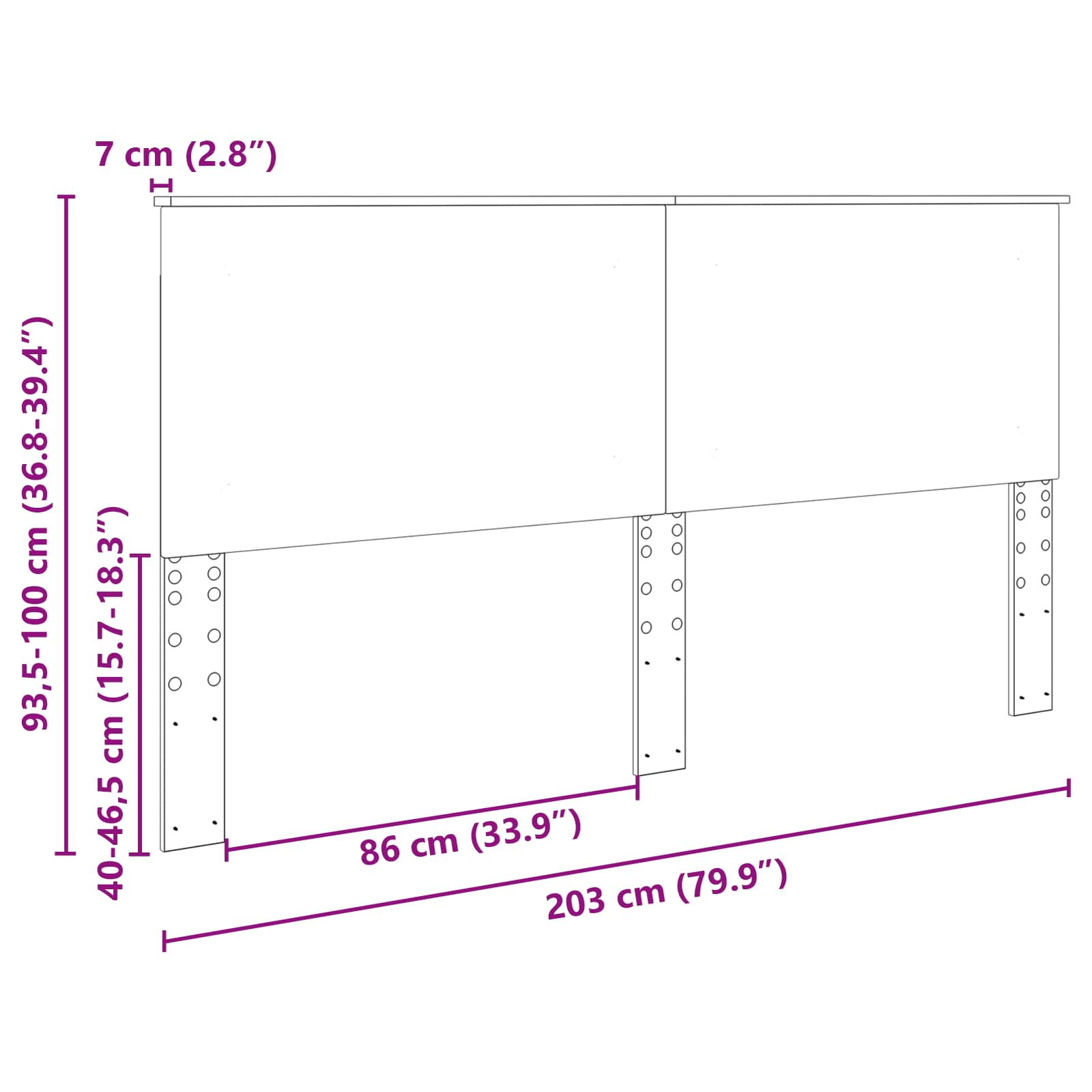 Κεφαλάρι Σκυρόδεμα Γκρι 200 cm Επεξεργασμένο ξύλο - Pakobazaar