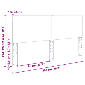 Κεφαλάρι Σκυρόδεμα Γκρι 200 cm Επεξεργασμένο ξύλο - Pakobazaar