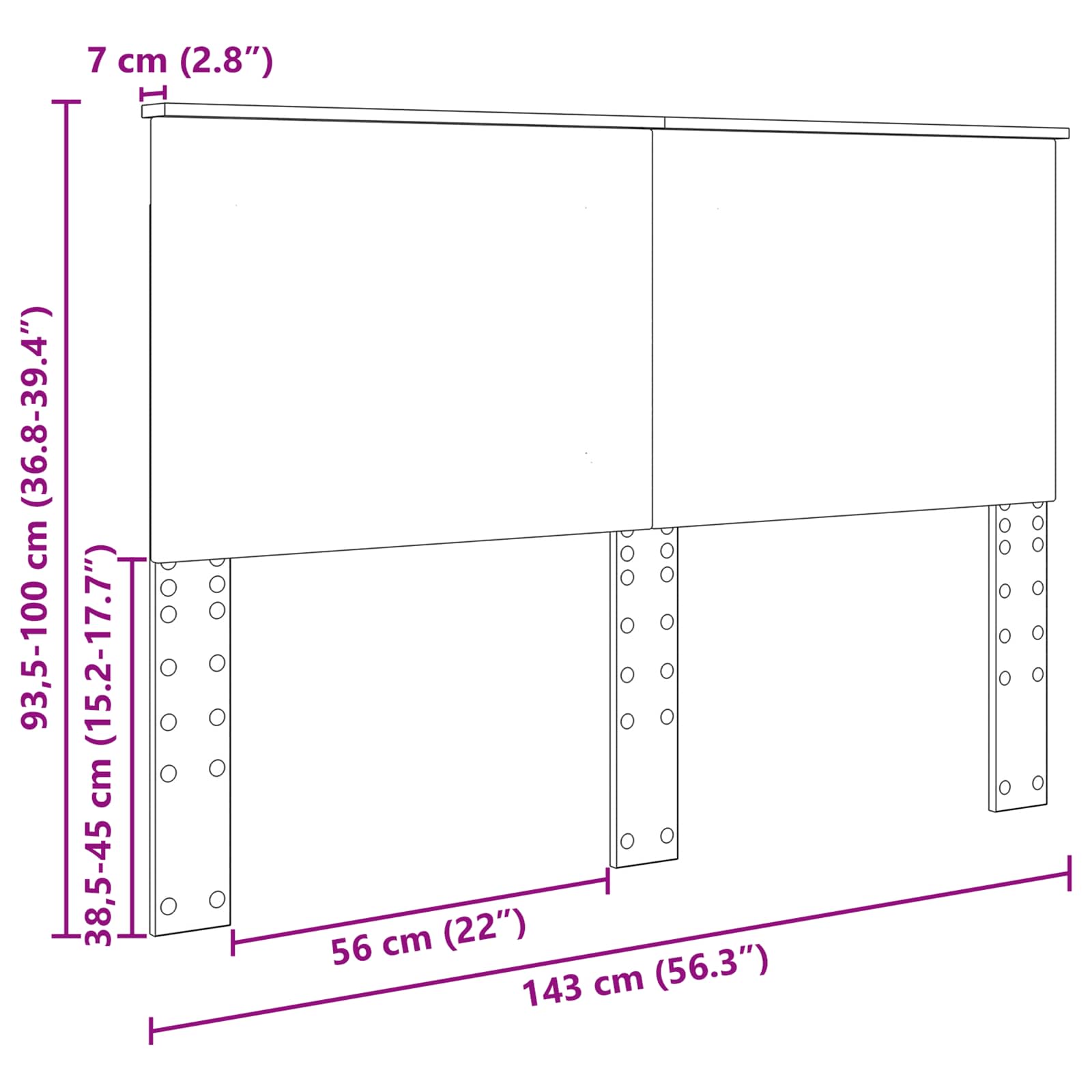 Κεφαλάρι Γυαλιστερό Λευκό 140 cm Επεξεργασμένο ξύλο - Pakobazaar