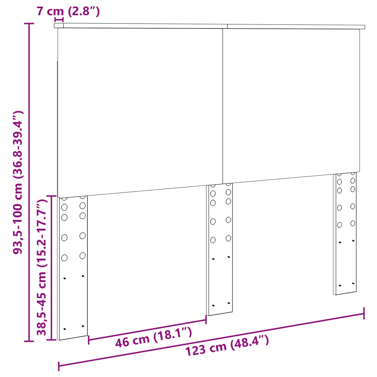 Κεφαλάρι Λευκό 120 cm Επεξεργασμένο ξύλο - Pakobazaar