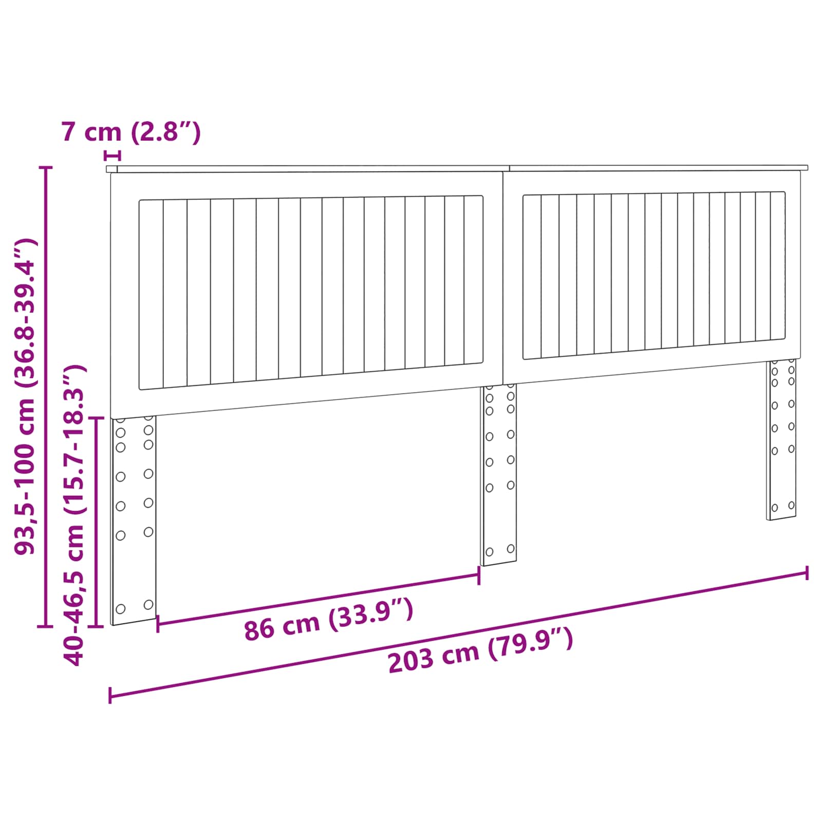 Κεφαλάρι με κεφαλάρι Δρύς Sonoma 200 cm Επεξεργασμένο ξύλο