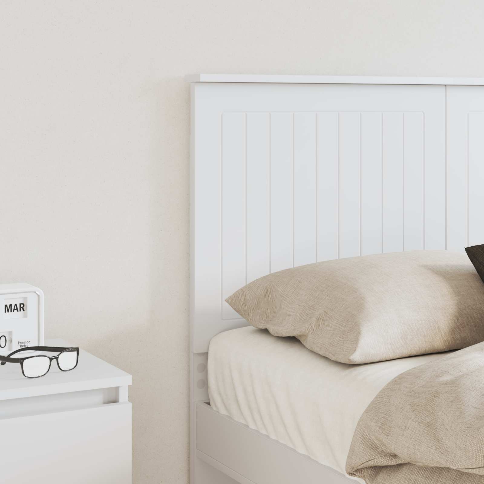 Κεφαλάρι με κεφαλάρι Λευκό 135 cm Επεξεργασμένο ξύλο - Pakobazaar