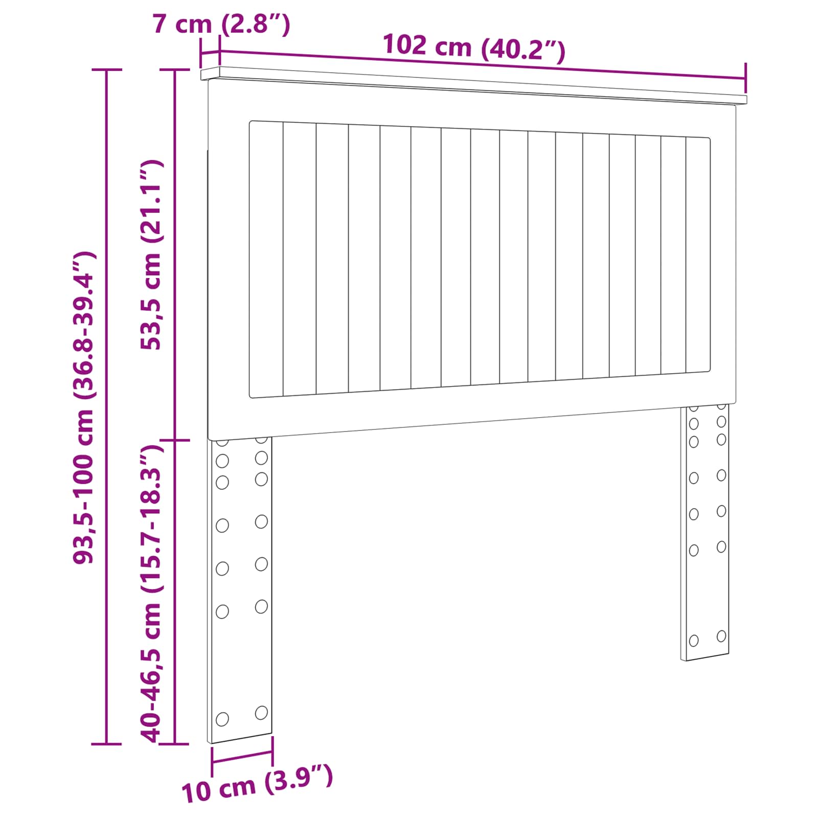 Κεφαλάρι με κεφαλάρι Γκρίζο Σονομα 100 cm Επεξεργασμένο ξύλο