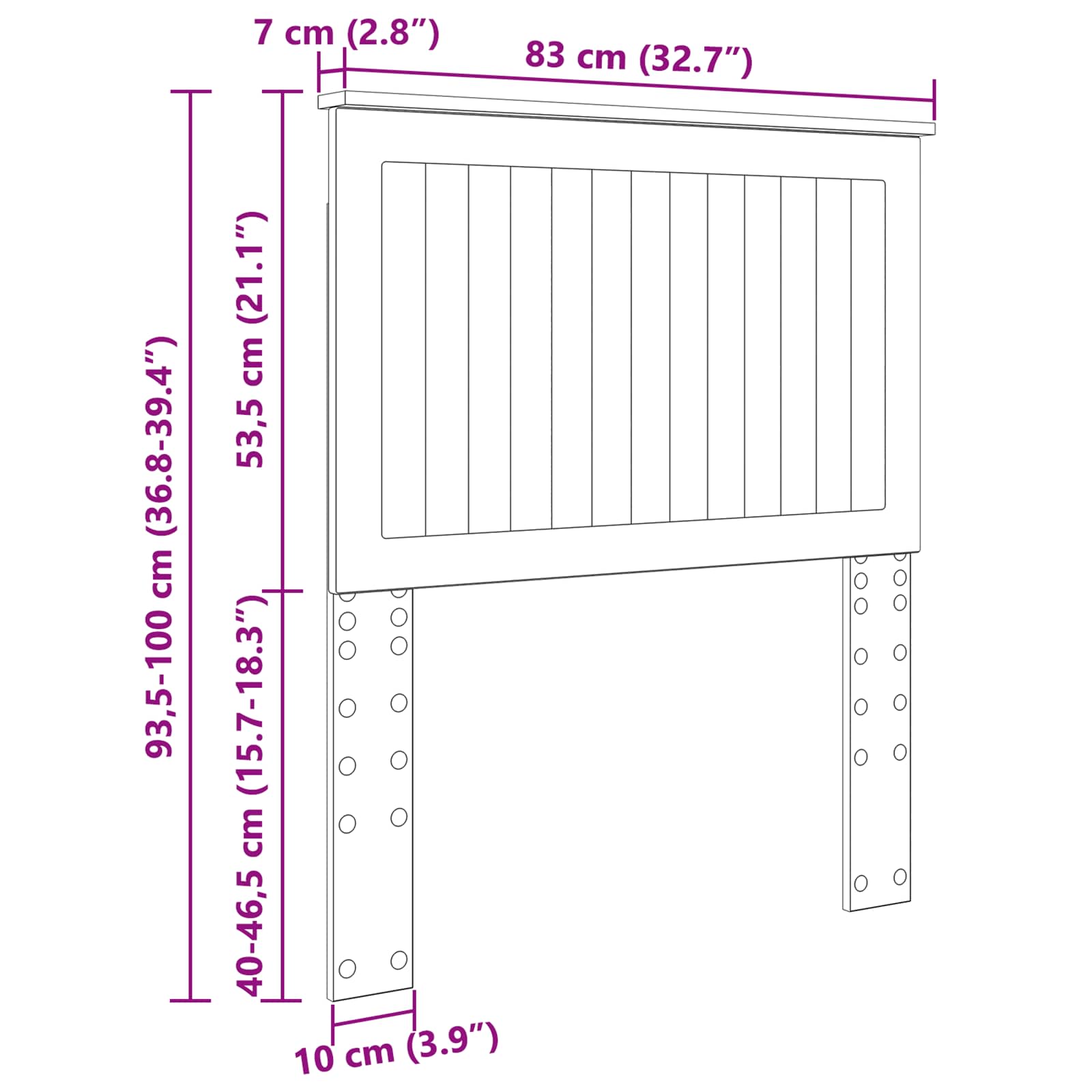Κεφαλάρι με κεφαλάρι Λαμπερό Λευκό 80 cm Επεξεργασμένο ξύλο