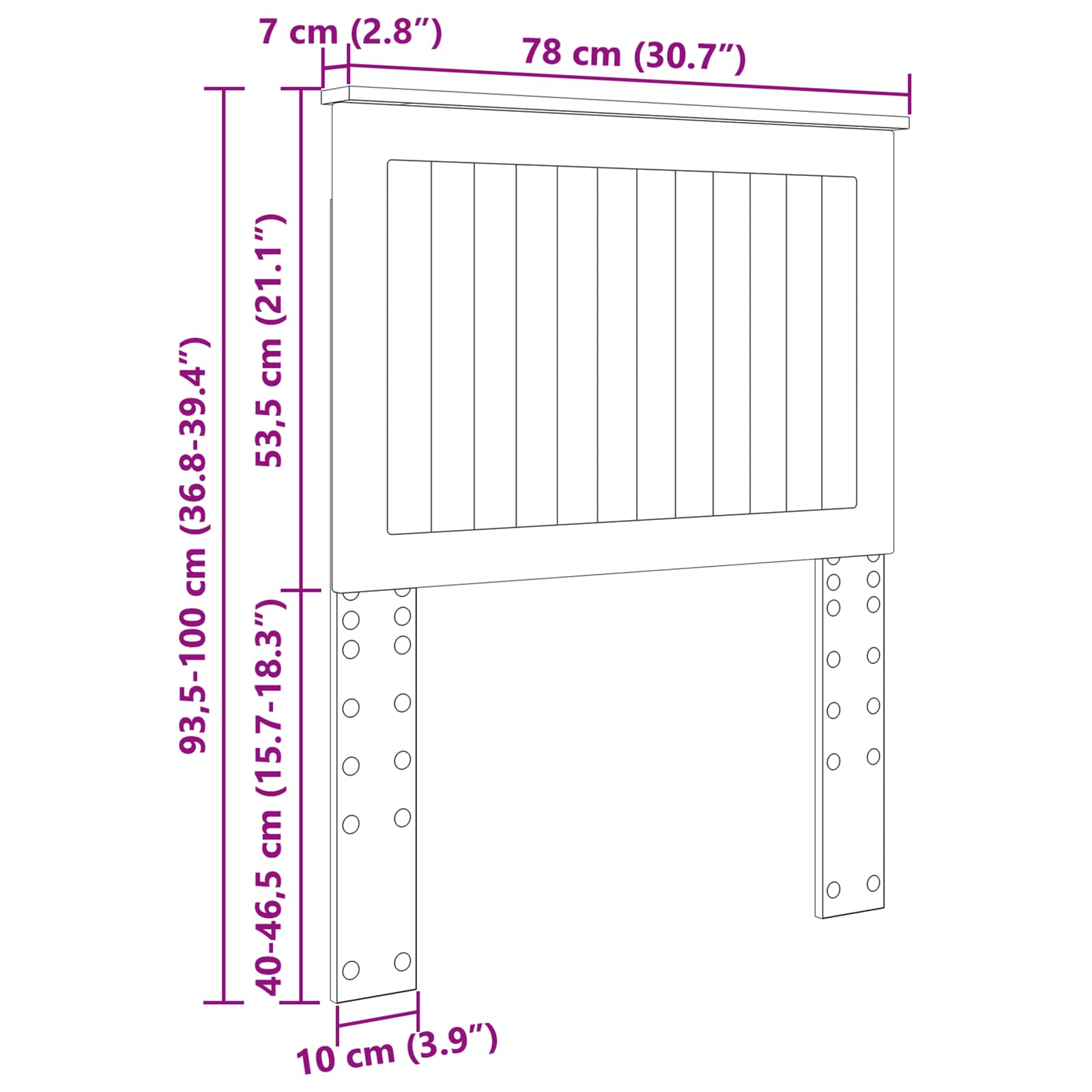 Κεφαλάρι με κεφαλάρι Καπνιστό Δρύς 75 cm Επεξεργασμένο ξύλο