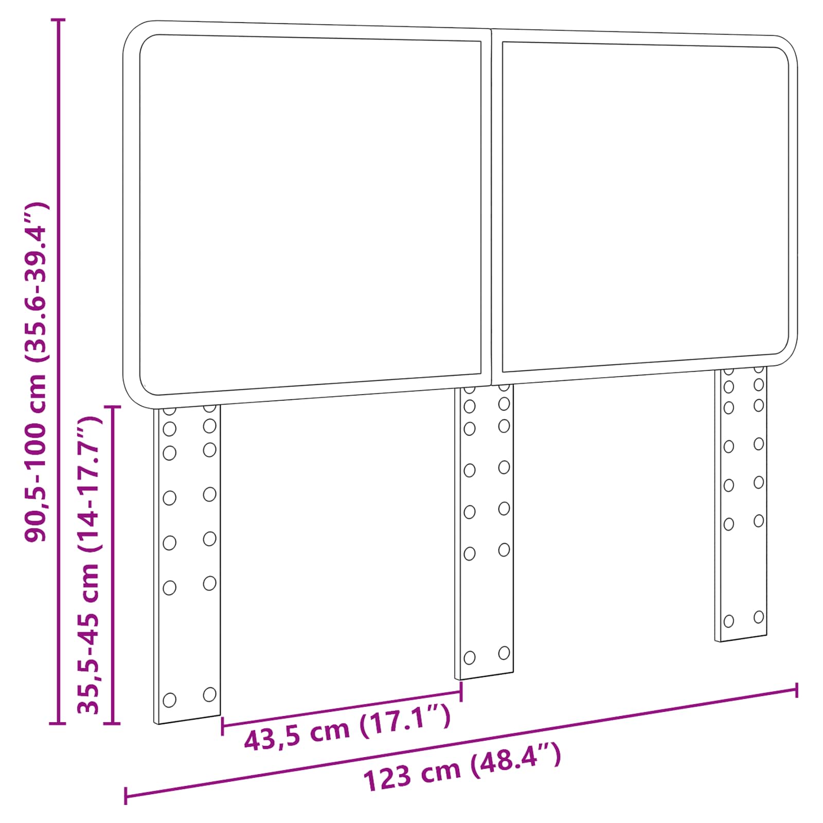 Κεφαλάρι Λευκό 120 cm Επεξεργασμένο ξύλο - Pakobazaar