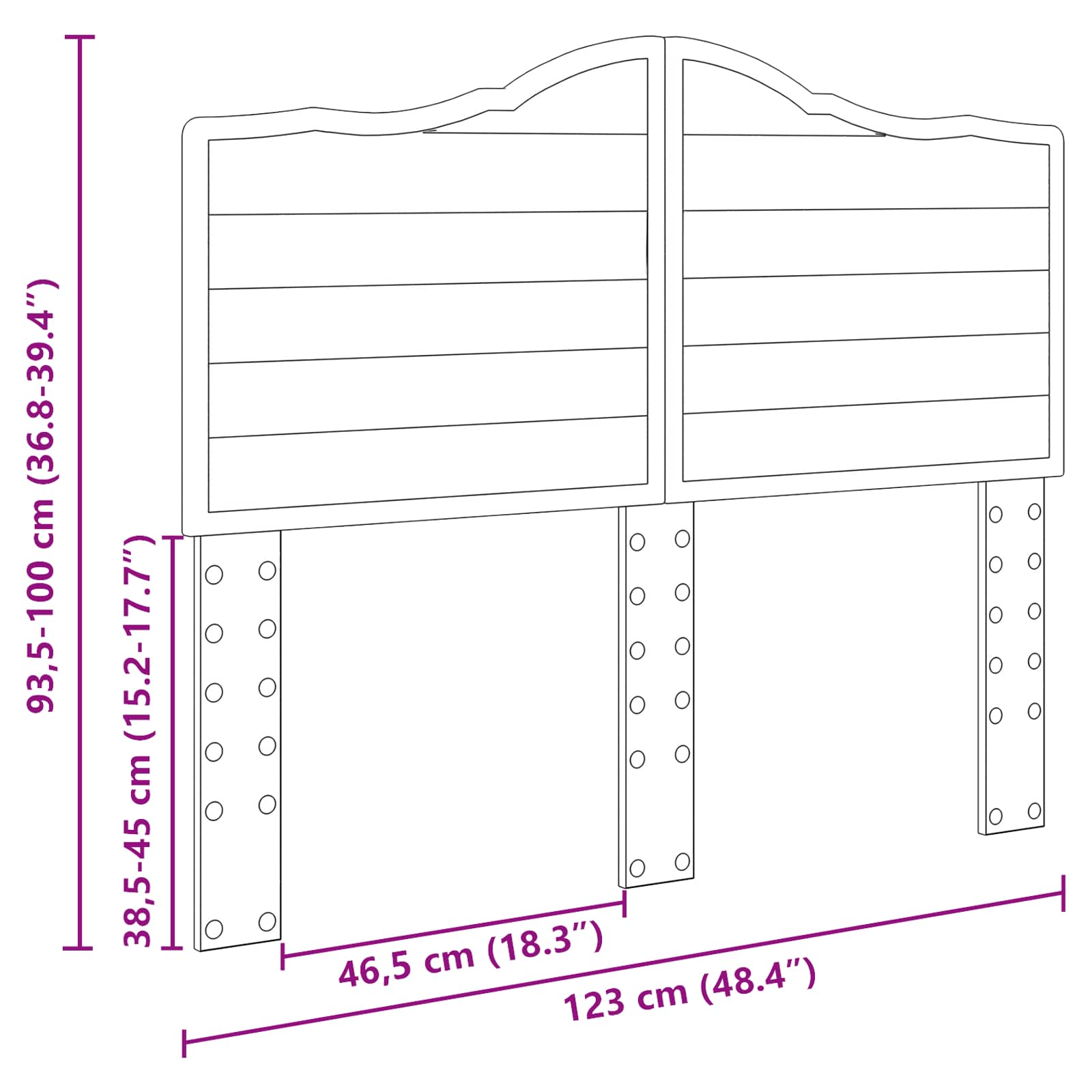 Κεφαλάρι Λευκό 120 cm Επεξεργασμένο ξύλο - Pakobazaar