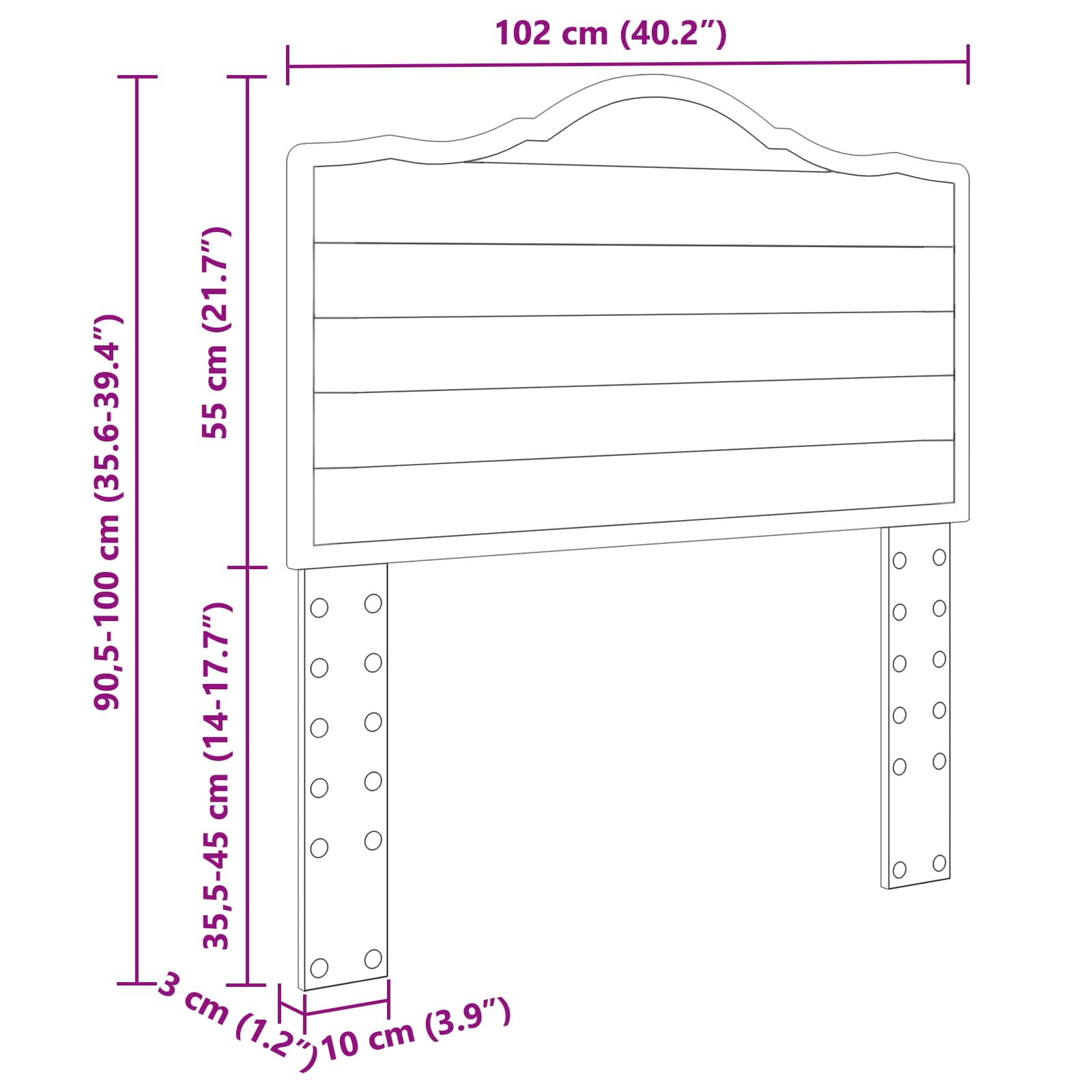 Κεφαλάρι Καφέ δρυς 100 cm Επεξεργασμένο ξύλο - Pakobazaar