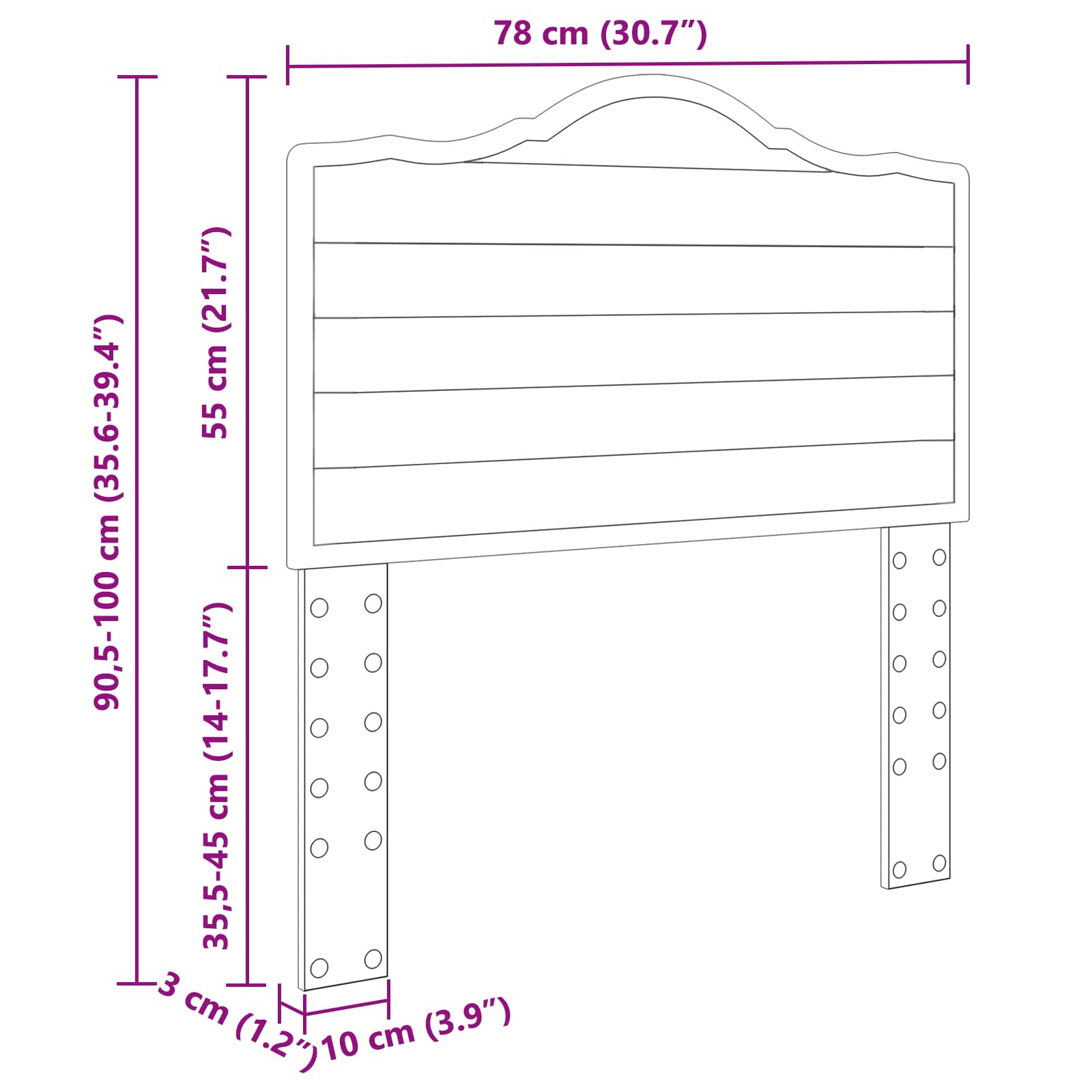Κεφαλάρι Καπνιστό Δρύς 75 cm Επεξεργασμένο ξύλο - Pakobazaar