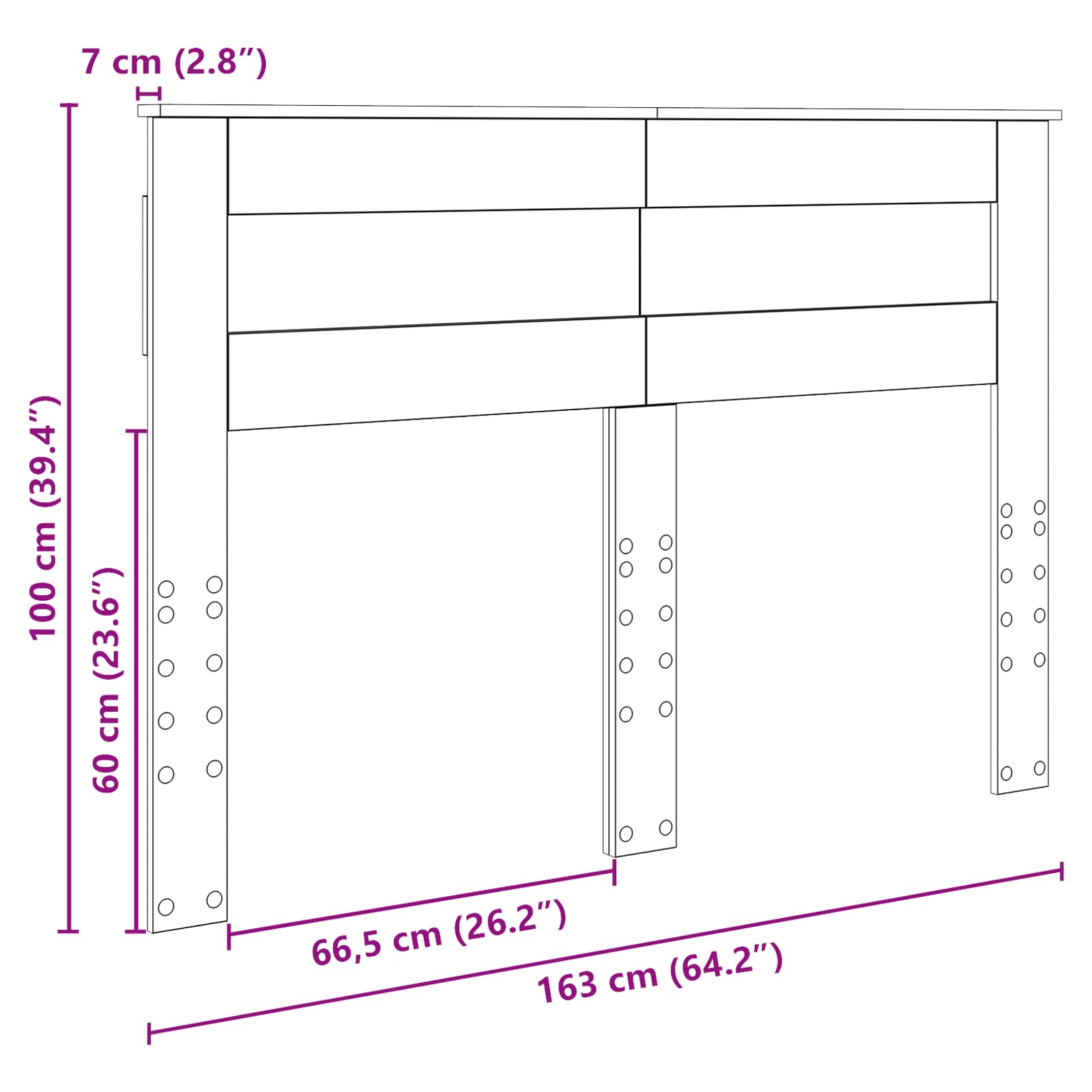Κεφαλάρι Σκυρόδεμα Γκρι 160 cm Επεξεργασμένο ξύλο - Pakobazaar