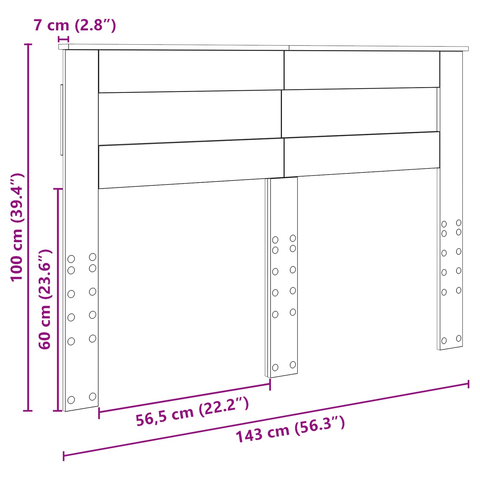Κεφαλάρι Σκυρόδεμα Γκρι 140 cm Επεξεργασμένο ξύλο - Pakobazaar