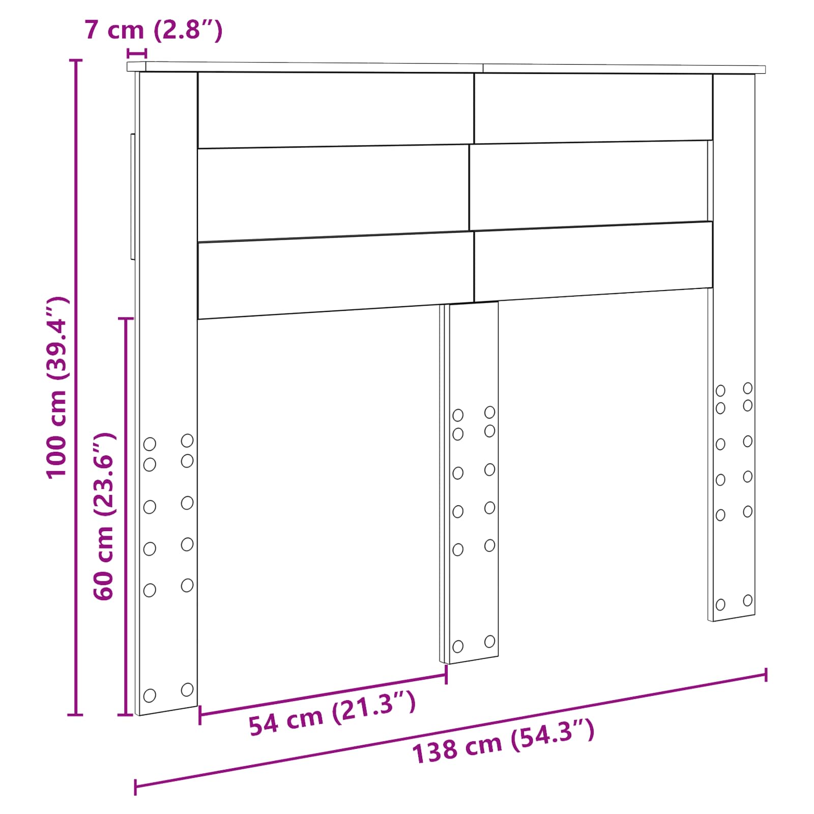 Κεφαλάρι Δρύς Sonoma 135 cm Επεξεργασμένο ξύλο - Pakobazaar