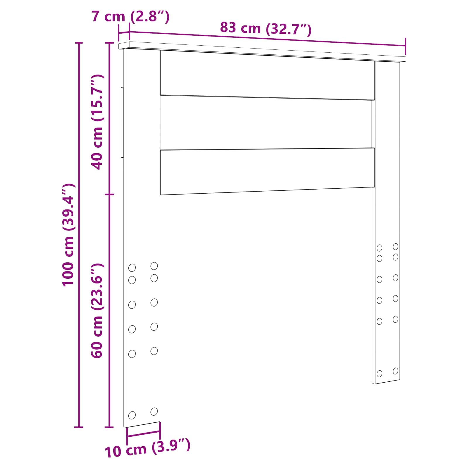 Κεφαλάρι Δρύς Sonoma 80 cm Επεξεργασμένο ξύλο - Pakobazaar