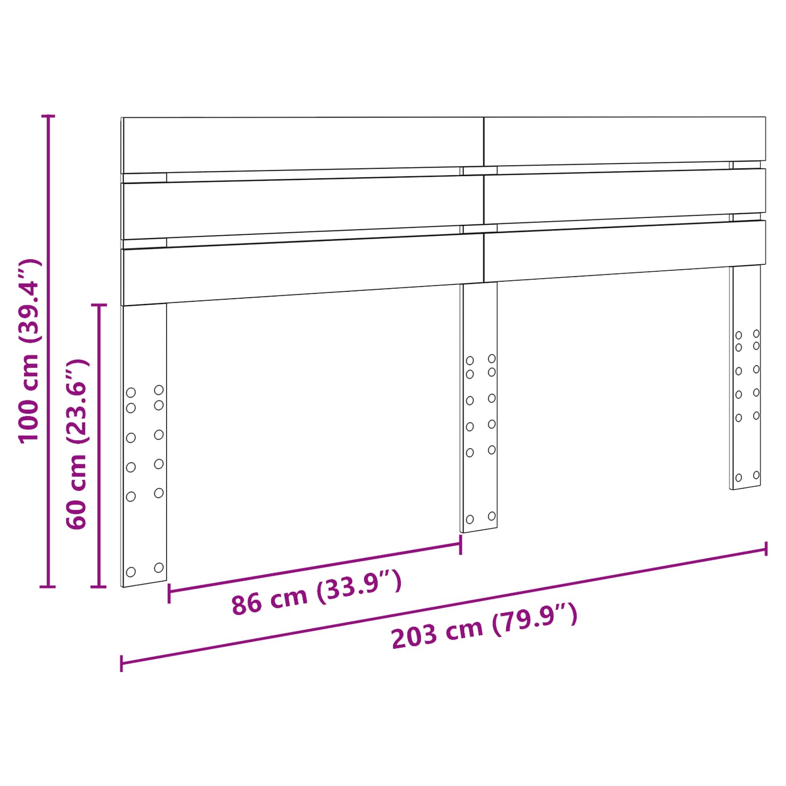 Κεφαλάρι Καπνιστό Δρύς 200 cm Επεξεργασμένο ξύλο - Pakobazaar