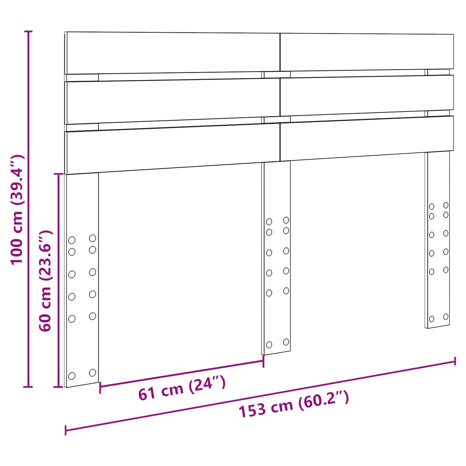 Κεφαλάρι Καπνιστό Δρύς 150 cm Επεξεργασμένο ξύλο - Pakobazaar