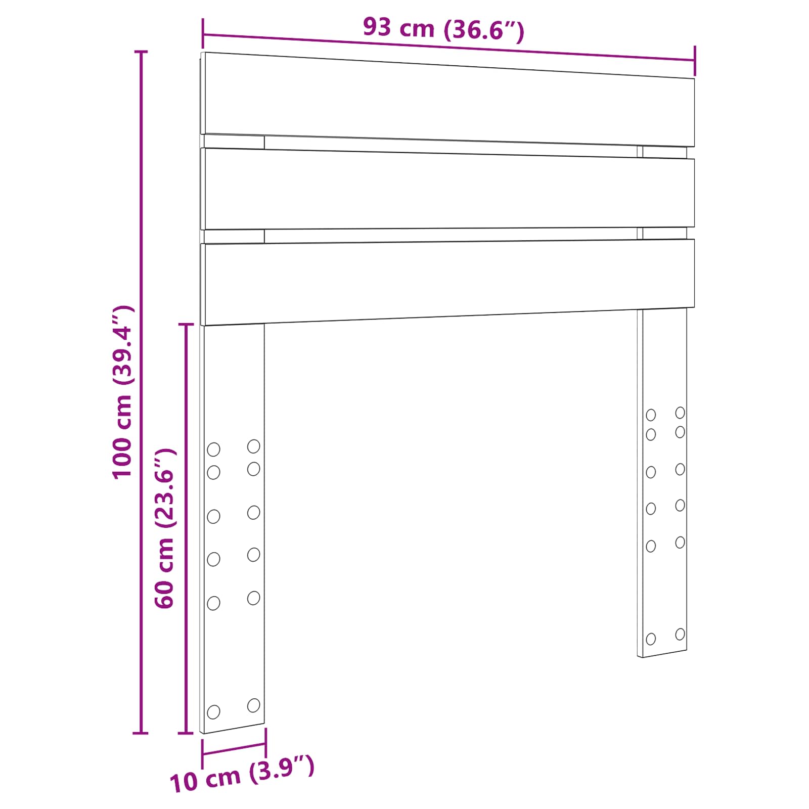 Κεφαλάρι Artisan Oak 90 cm Επεξεργασμένο ξύλο - Pakobazaar
