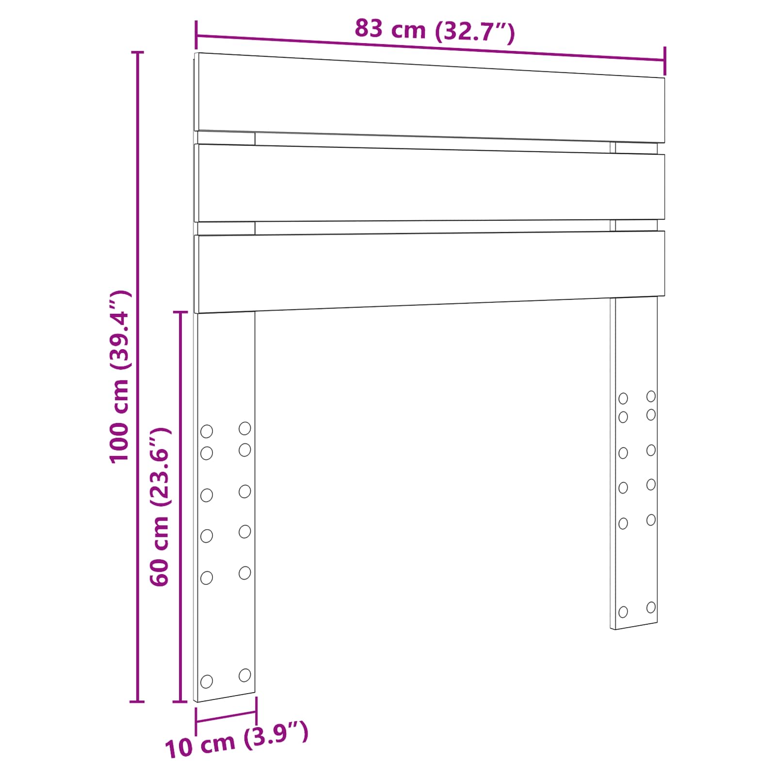 Κεφαλάρι Artisan Oak 80 cm Επεξεργασμένο ξύλο - Pakobazaar